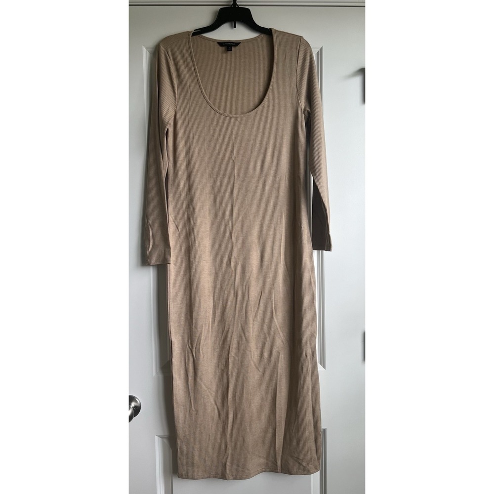 Banana Republic Women's Beige Ribbed Knit Dress M